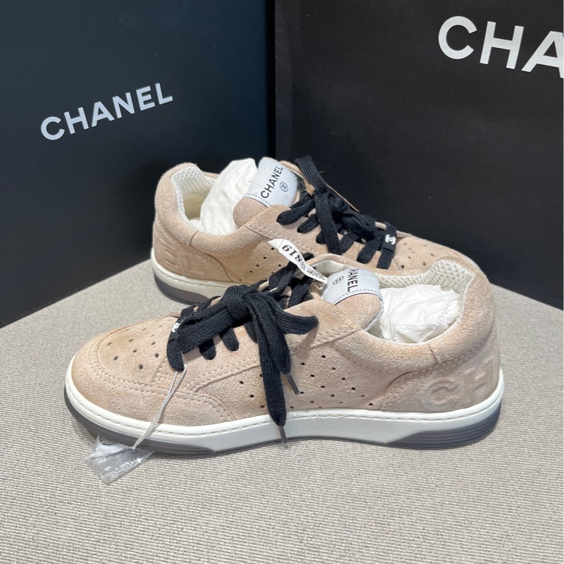 Chanel香奈兒米色麂皮熊貓鞋37.5碼 98新-3