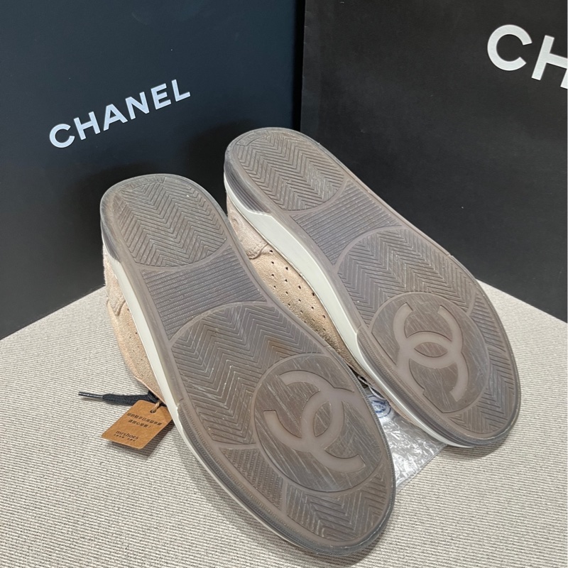 Chanel香奈兒米色麂皮熊貓鞋37.5碼 98新-6