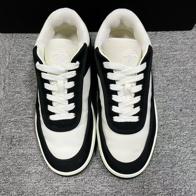 【chanel】最新款黑白低幫舒適低幫時尚板鞋 Size:37 98新 帶盒-2
