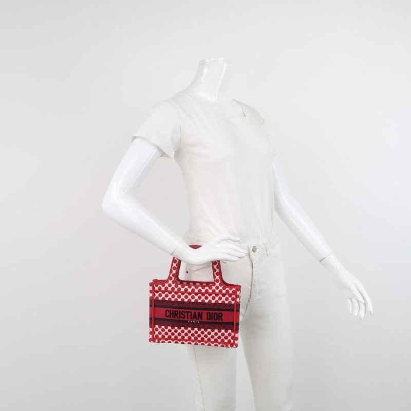 Dior BookTote迷你帆布Polka Dots圖案手提包-1