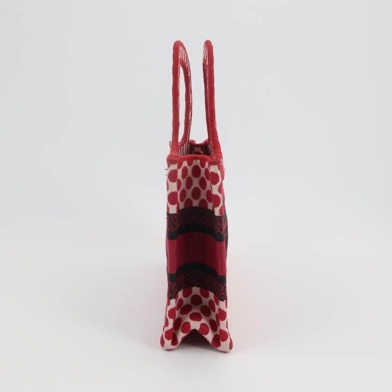 Dior BookTote迷你帆布Polka Dots圖案手提包-3