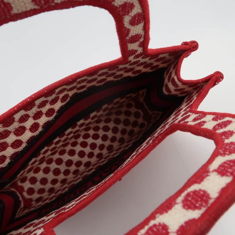 Dior BookTote迷你帆布Polka Dots圖案手提包-6