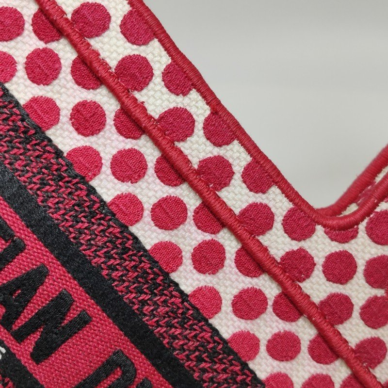Dior BookTote迷你帆布Polka Dots圖案手提包-11