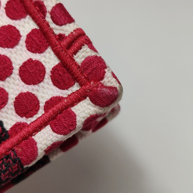 Dior BookTote迷你帆布Polka Dots圖案手提包-14
