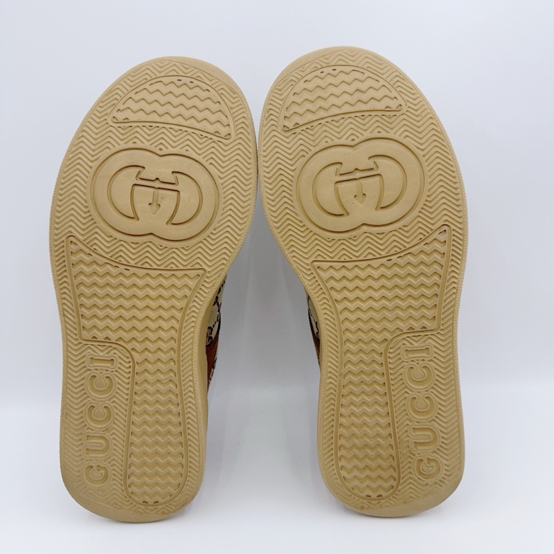 99新/古馳/38碼/棕色滿印餅乾鞋/02323-4