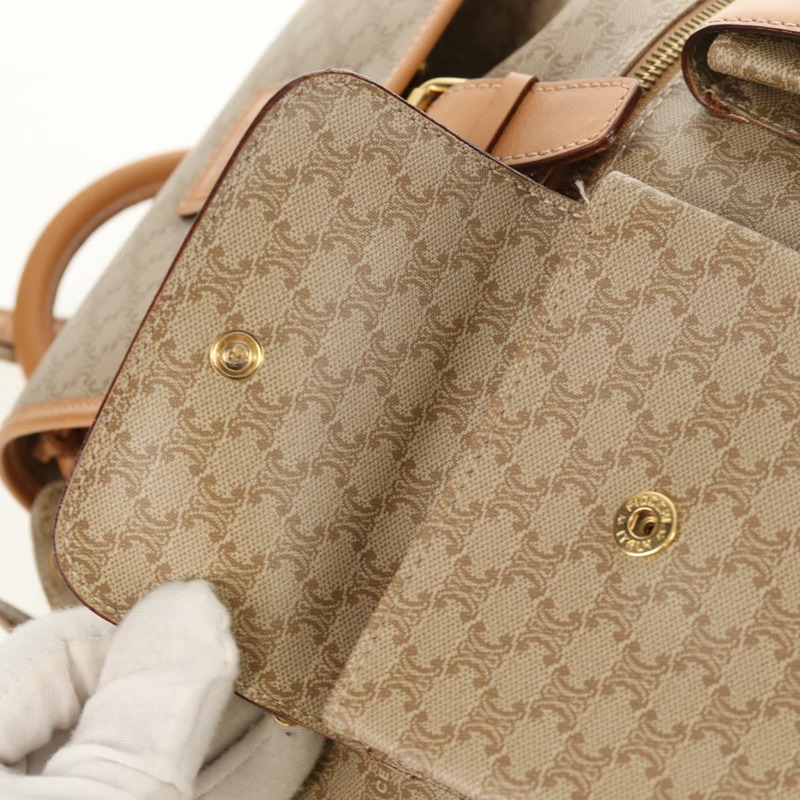 【日本直送】CELINE Macadam帆布肩背包 PVC 米色 金色 正品 156252V-21