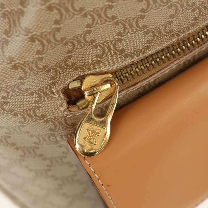 【日本直送】CELINE Macadam帆布肩背包 PVC 米色 金色 正品 156252V-23