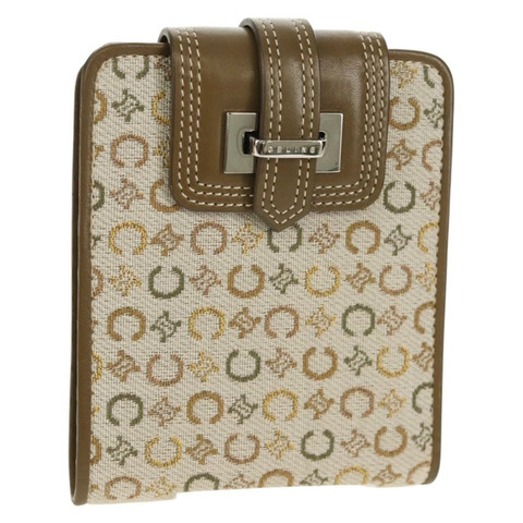 CELINE C Macadam 帆布雙折皮夾 綠色 正品 153720V
