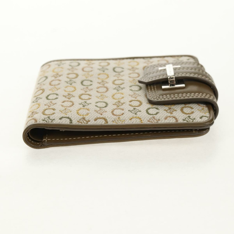 【日本直送】CELINE C Macadam 帆布雙折皮夾 綠色 正品 153720V-3