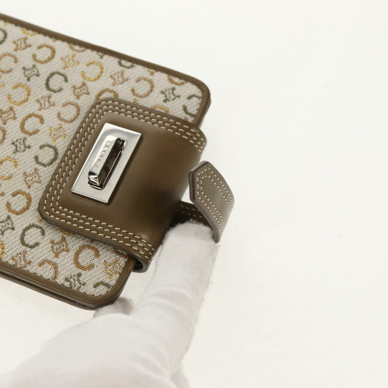 【日本直送】CELINE C Macadam 帆布雙折皮夾 綠色 正品 153720V-17