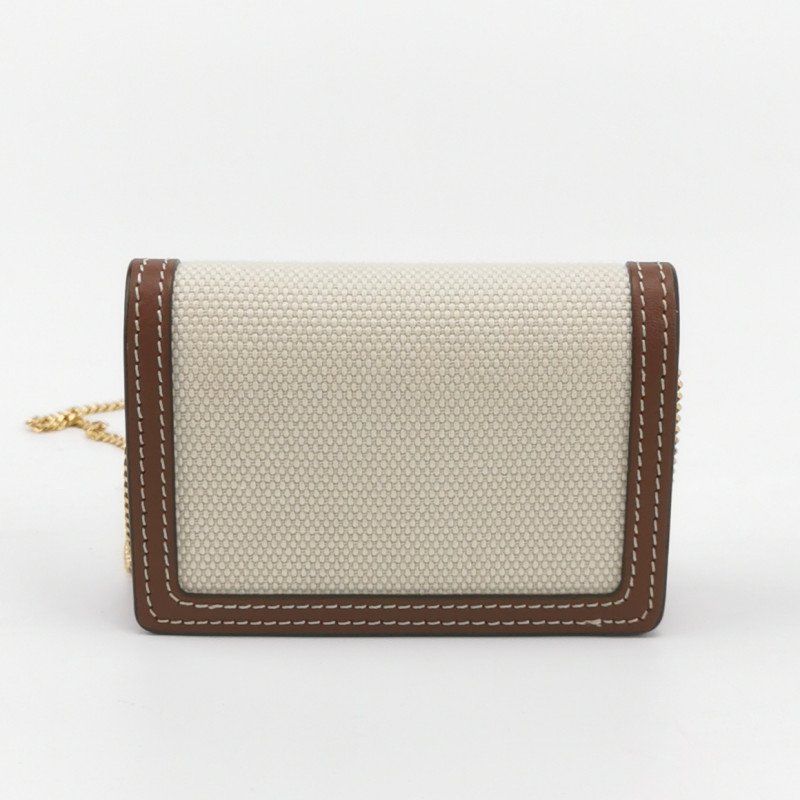 Burberry TB牛皮帆布拼色TB標識斜挎包單肩包-4