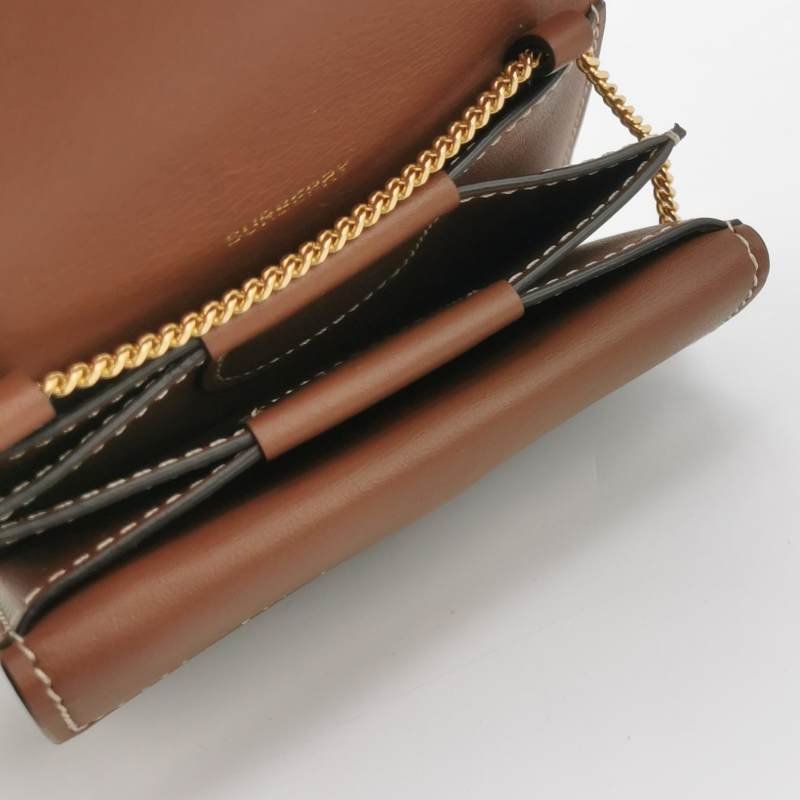 Burberry TB牛皮帆布拼色TB標識斜挎包單肩包-6