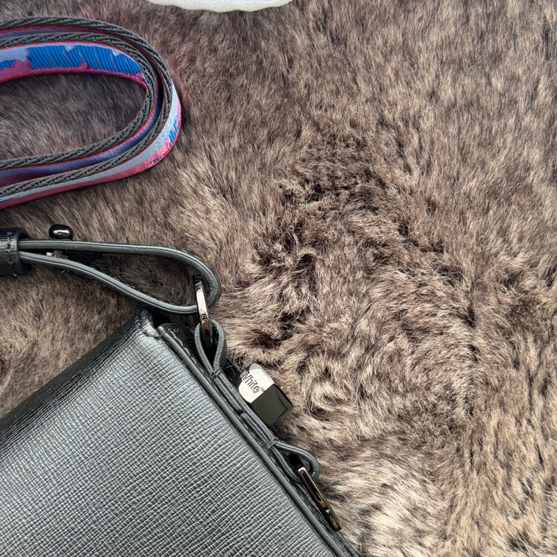 （特別優惠）🤍off-white黑白斜條紋鐵灰夾扣小包 /off-white側背包/off-white迷你包/off-white相機包（黑白）🤍無花果精品-5