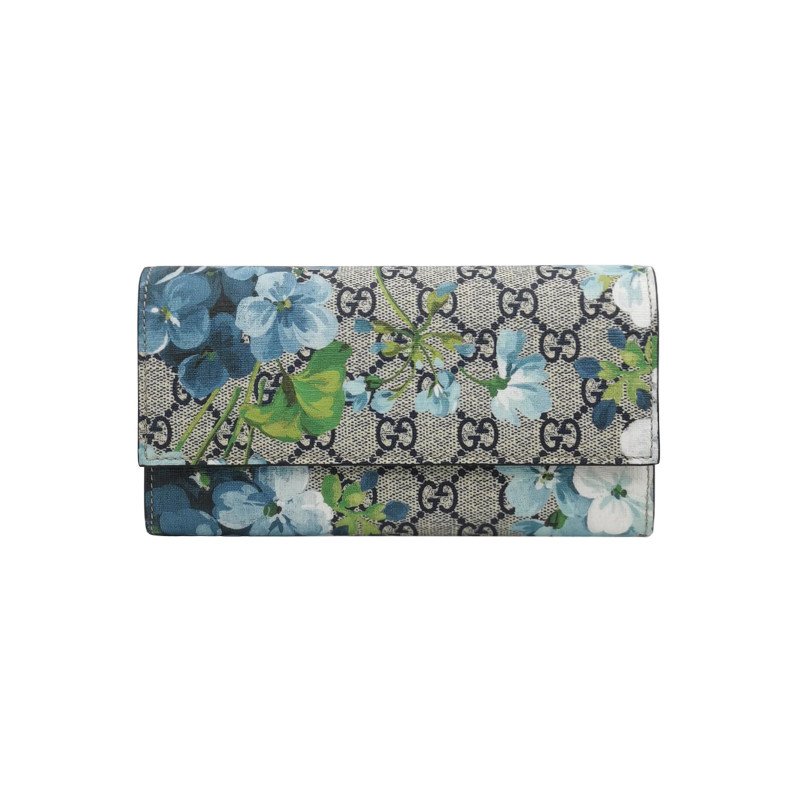 Gucci GG Blooms牛皮雙G老花天竺葵印花手拿包-0