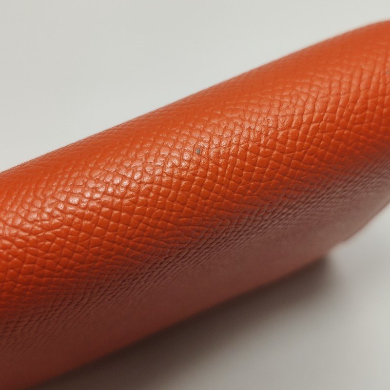 Hermes Constance康康大號字母H扣錢包Epsom牛皮銀扣9T火焰橘T刻-16