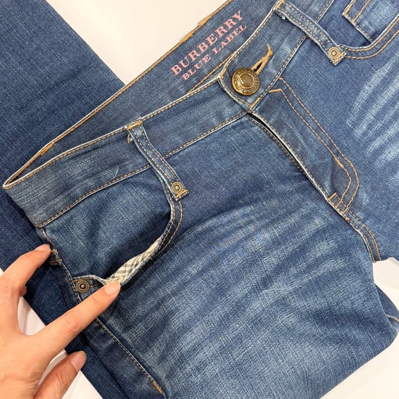 BURBERRY 藍標 彈性緊身牛仔褲-4