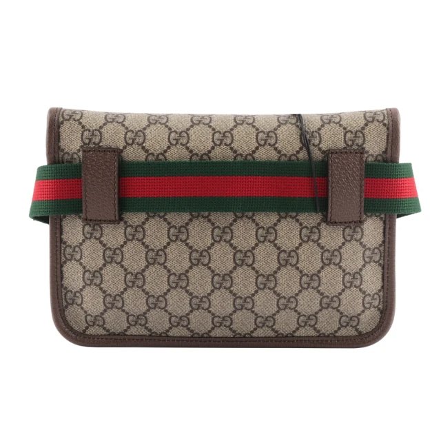 GUCCI 古馳 Neo Vinatage Supreme 帆布印花 皮革飾邊 斜背包 虎頭 胸口包 腰包-4