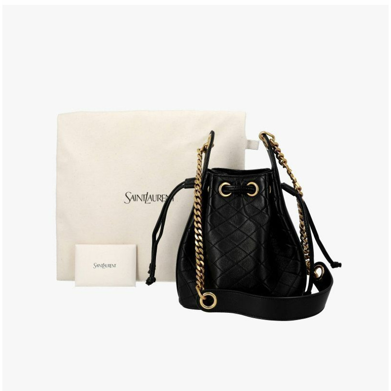 SAINT LAURENT Cassandra Monogram 絎縫鏈條水桶單肩包 840886 1EL07 1000-9