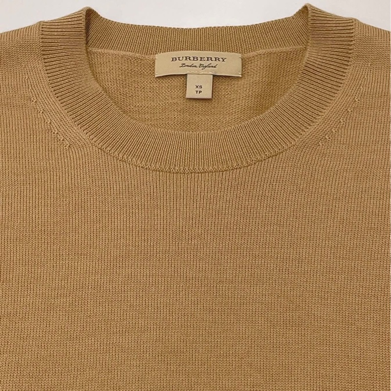 BURBERRY 補丁格紋美麗羊毛料針織洋裝-5