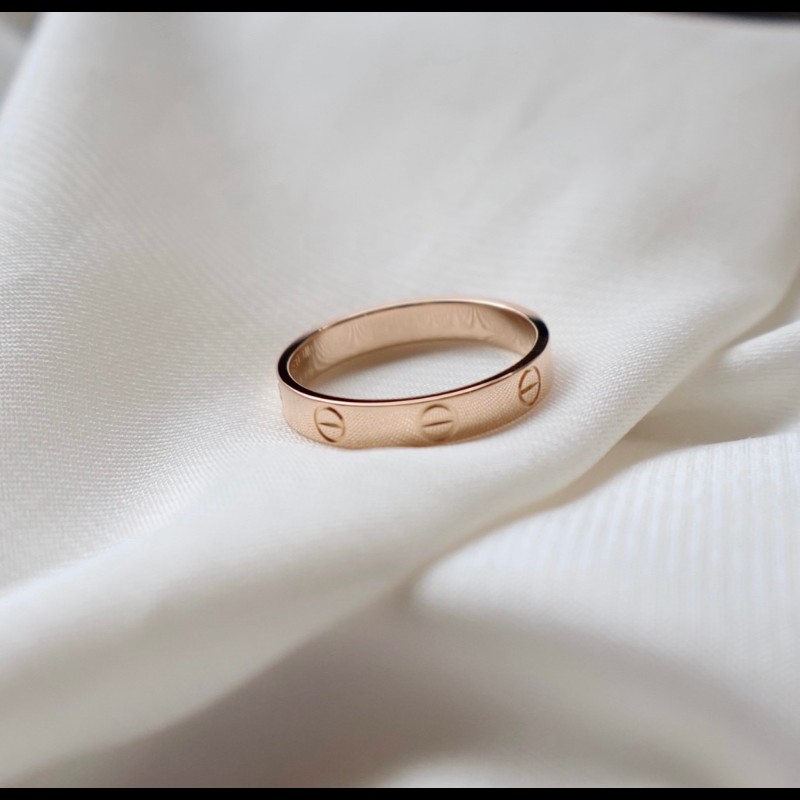 Cartier 18k玫瑰金love窄版戒指 54號 25年全套-2