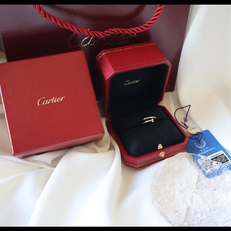 Cartier 18k玫瑰金釘子戒指 49號-1