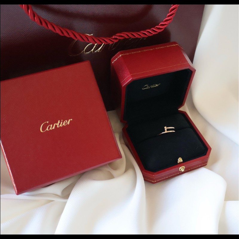 Cartier 18k玫瑰金釘子戒指 53號 新款編碼 窄版-1
