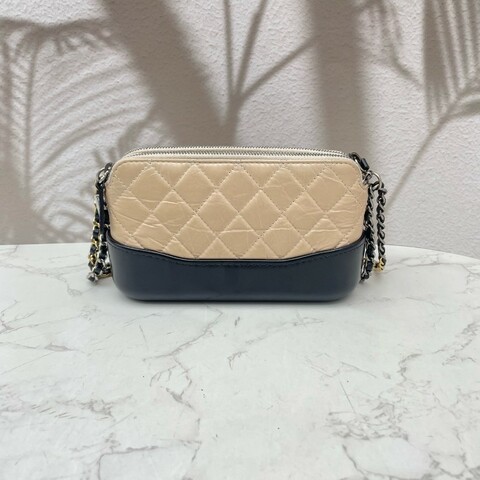 Chanel mini流浪包 鏈條包 奶茶拼色