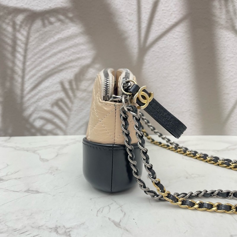 Chanel mini流浪包 鏈條包 奶茶拼色-2