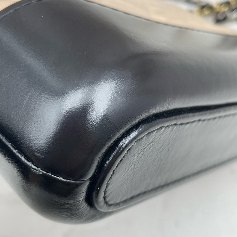 Chanel mini流浪包 鏈條包 奶茶拼色-19