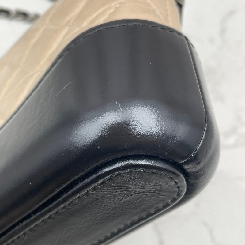 Chanel mini流浪包 鏈條包 奶茶拼色-20