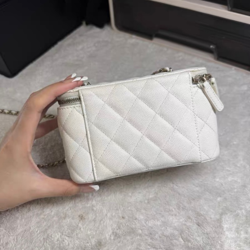 Chanel 白色魚子醬小盒子 白金 97%New 全網最低-2