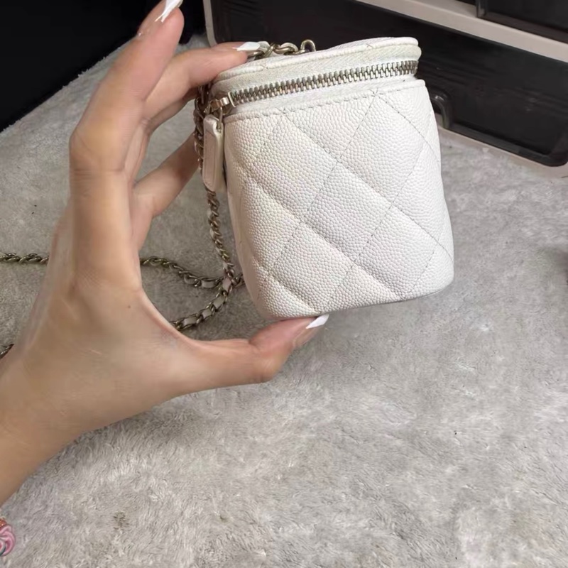 Chanel 白色魚子醬小盒子 白金 97%New 全網最低-3