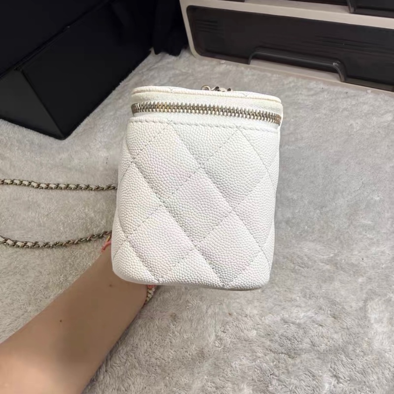 Chanel 白色魚子醬小盒子 白金 97%New 全網最低-4