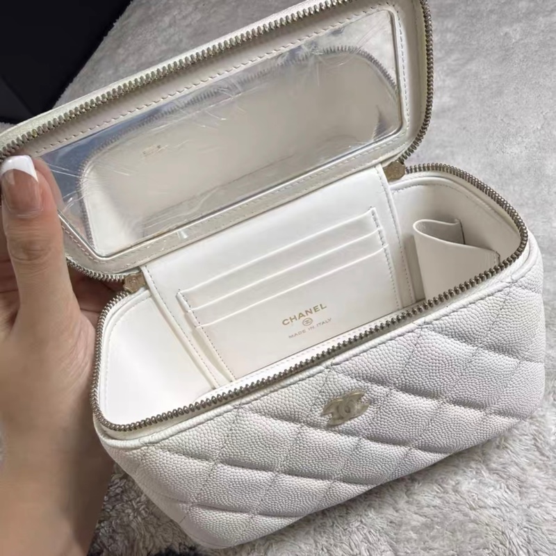 Chanel 白色魚子醬小盒子 白金 97%New 全網最低-5