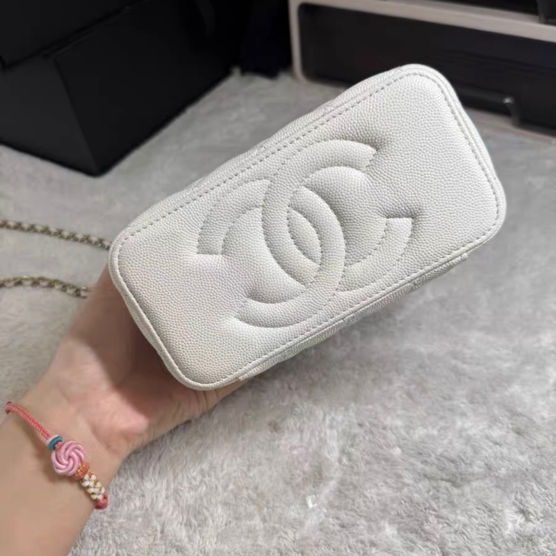 Chanel 白色魚子醬小盒子 白金 97%New 全網最低-6