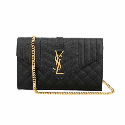 SAINT LAURENT Cassandra Monogram Matelassé 信封金色 WOC 鏈條斜背包 620280 BOW91 1000