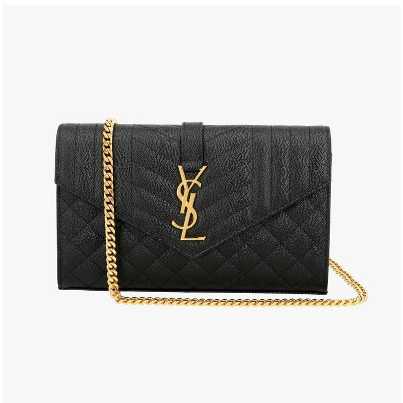 SAINT LAURENT Cassandra Monogram Matelassé 信封金色 WOC 鏈條斜背包 620280 BOW91 1000-6
