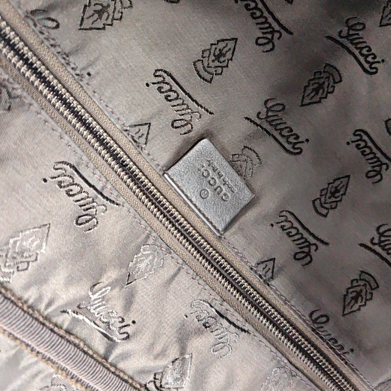 GUCCI 棕色牛皮壓紋 電腦公事包 可拆卸肩帶-15