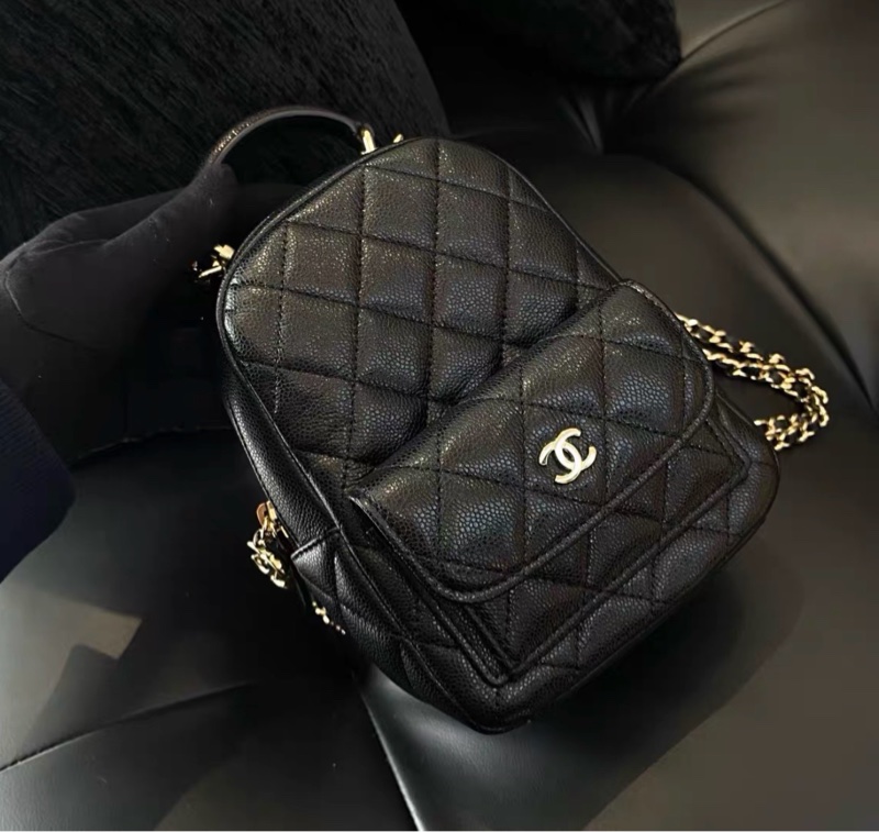 ✨全網最平 Chanel 24B 小書包 黑金 荔枝牛皮 98新 配件齊-1