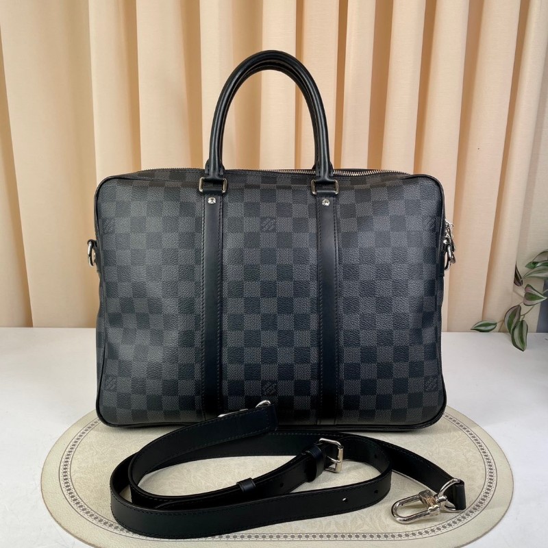 LV路易威登 棋盤格電腦公事包 可拆卸肩帶-1