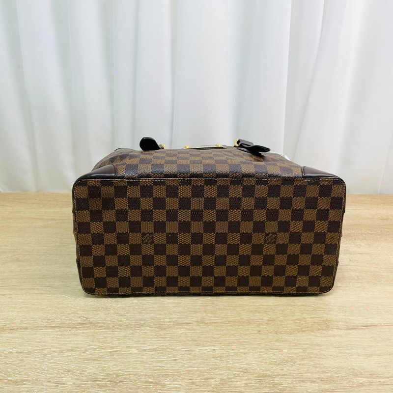 LV/路易威登 棕棋盤格 托特包南瓜包 手提包-4