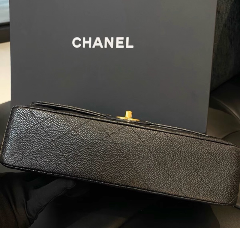 【✨全網最平】Chanel Classic Flap CF25 黑金CF 中號 單肩斜挎鏈條包-4