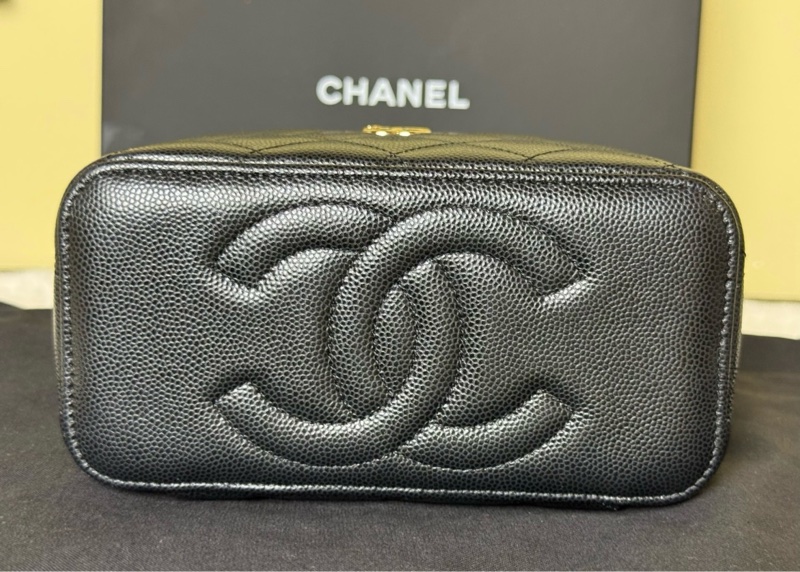 Chanel 25C 魚子醬琺瑯小盒子包 黑金 近全新 全網最平-6