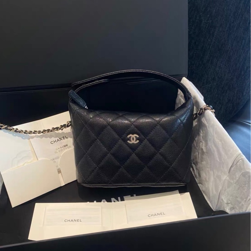 【✨全網最平】全新 Chanel Hobo 飯盒包 黑色魚子醬皮（25年10月 全套有小票）-0