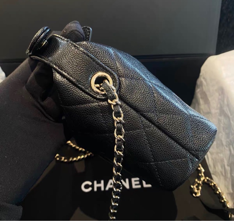 【✨全網最平】全新 Chanel Hobo 飯盒包 黑色魚子醬皮（25年10月 全套有小票）-2