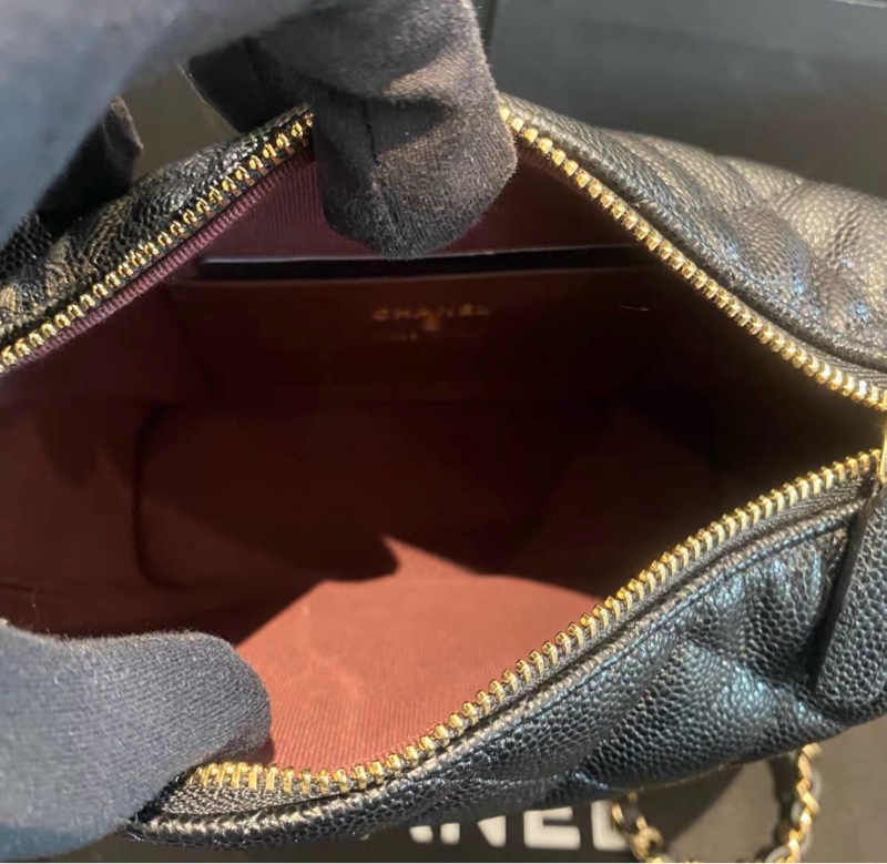 【✨全網最平】全新 Chanel Hobo 飯盒包 黑色魚子醬皮（25年10月 全套有小票）-6