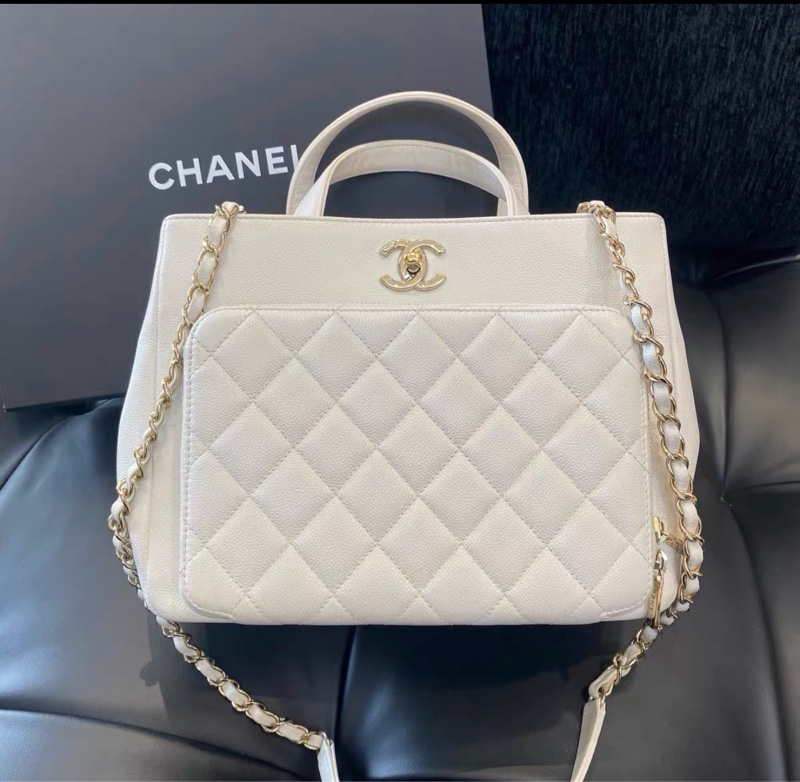 【✨全網最平】96新 31開 Chanel Business Affinity白色 荔枝纹牛皮-0