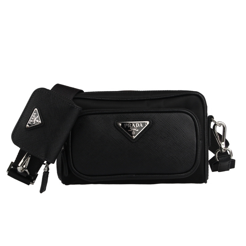 PRADA Re-Nylon Saffiano 拉鍊斜背包 2VH172 2DMH F0002-0