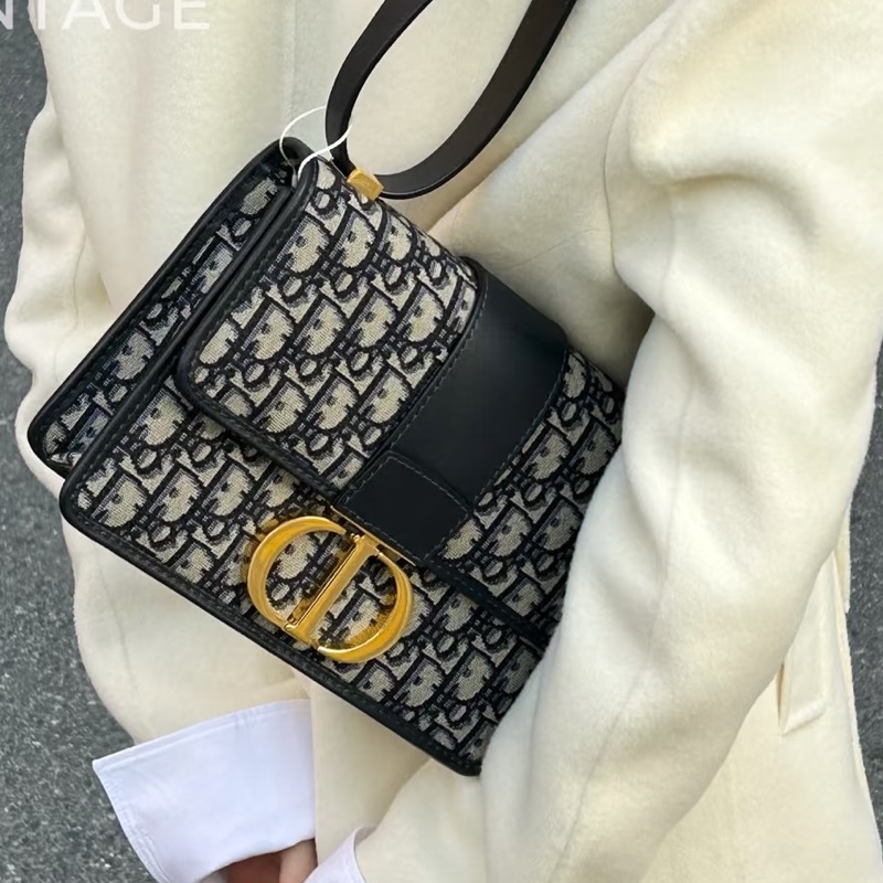 絕美神包😍99新🈶購證🤩Dior迪奧老花肩帶款蒙田30單肩斜挎包-4