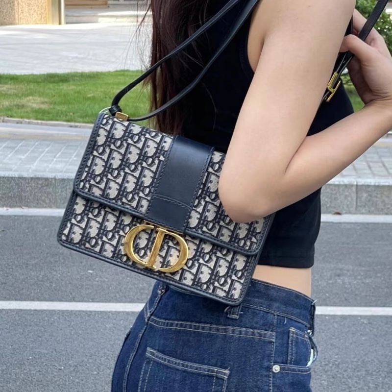 絕美神包😍99新🈶購證🤩Dior迪奧老花肩帶款蒙田30單肩斜挎包-5
